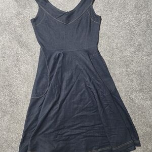 Effie's Heart dress Navy Blue fit flare dress sz Med vacation casual